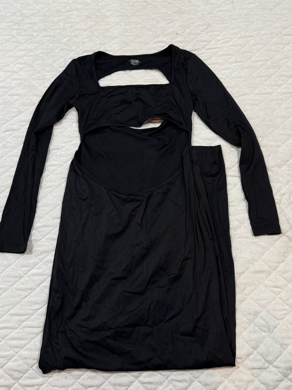 Black Long Sleeve Cutout Maternity Dress